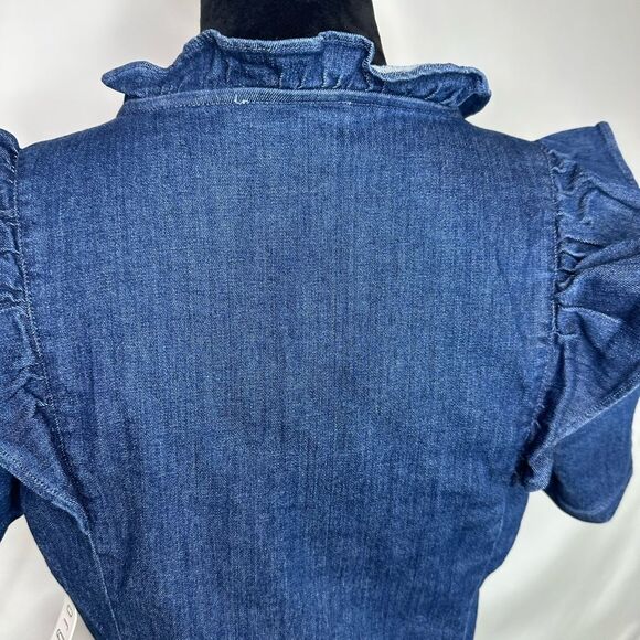Story On Ruffled Denim CropTop Size L NWT - Picture 11 of 15